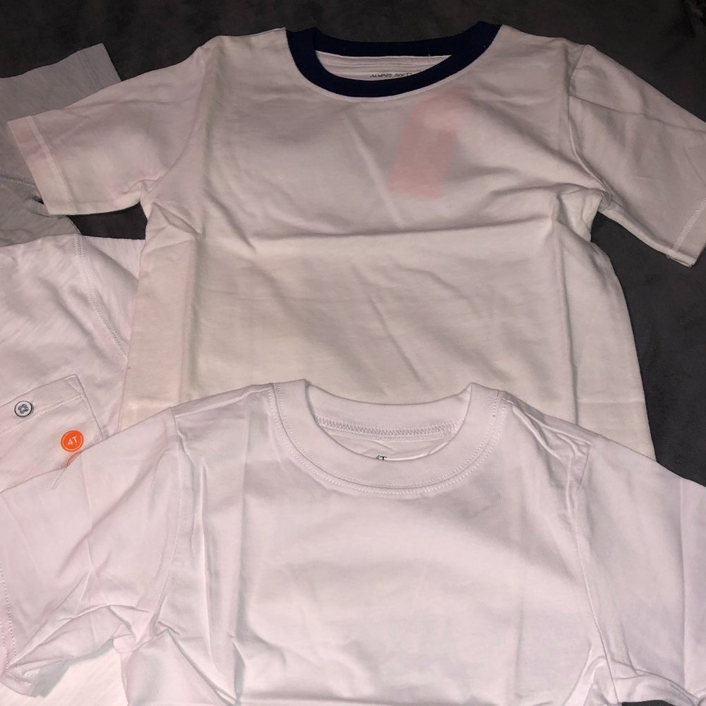 GYMBOREE & CHILDREN's PLACE Boys SS White/Gray/Navy T-Shirts Sz 4T NWT - Picture 4 of 5